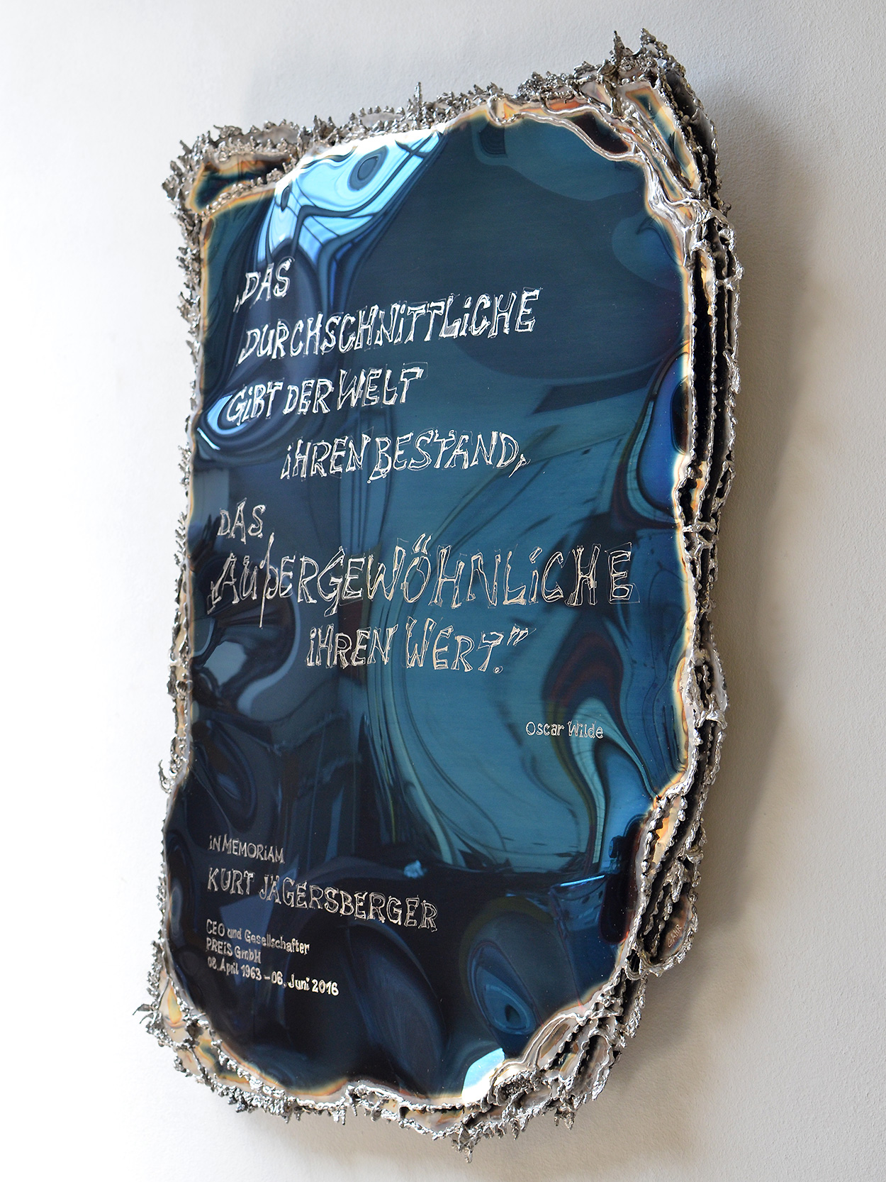 Gedenktafel aus Edelstahl