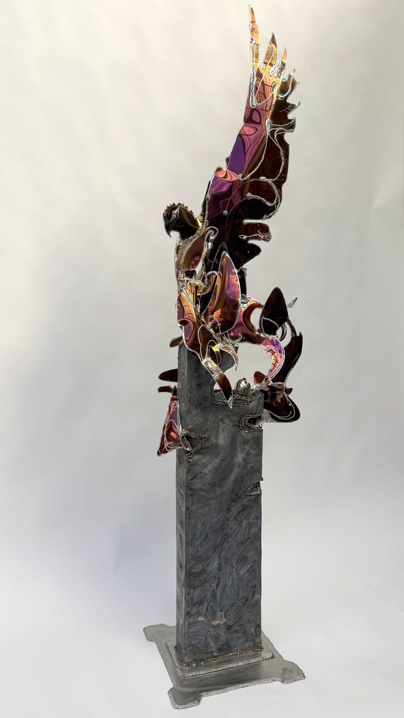 Metal Sculpture, "Phonix" of Stainless Steel