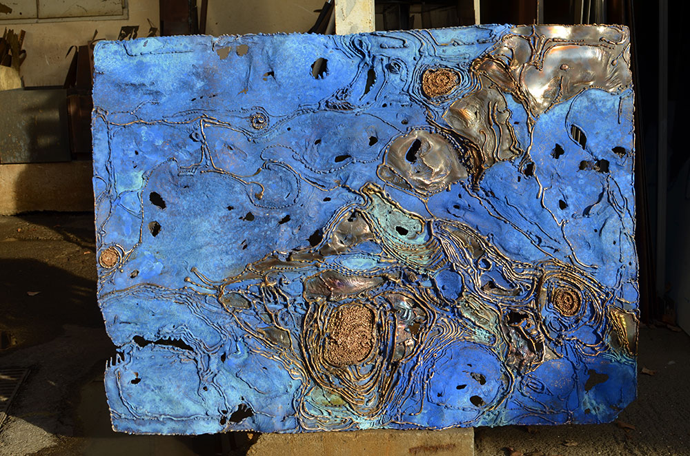 Metal Painting, Patinated Bronze Artwork