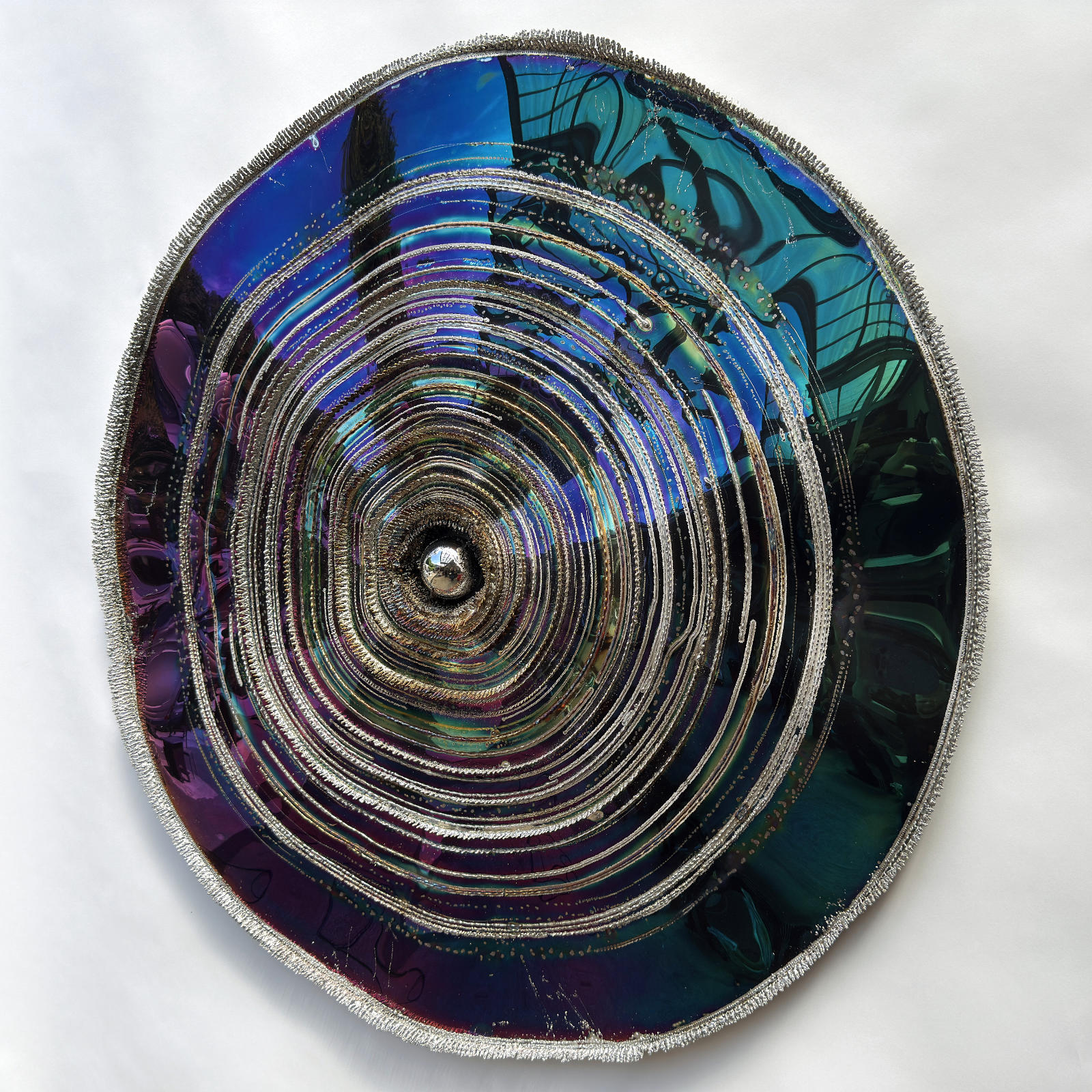 Blue Painting, Abstract Art of Metal