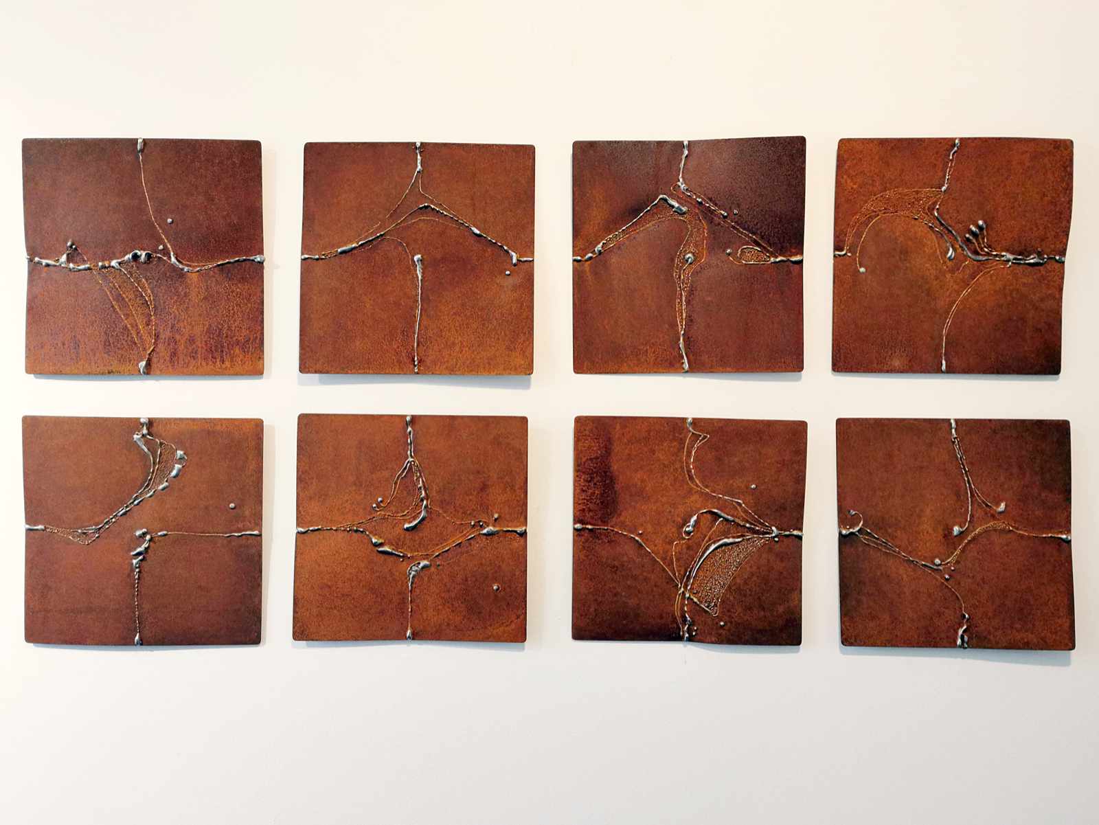 Multi-Part Metal Wall Art of Corten Steel