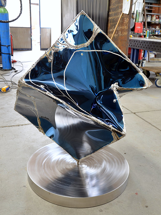 Blue Metal Sculpture