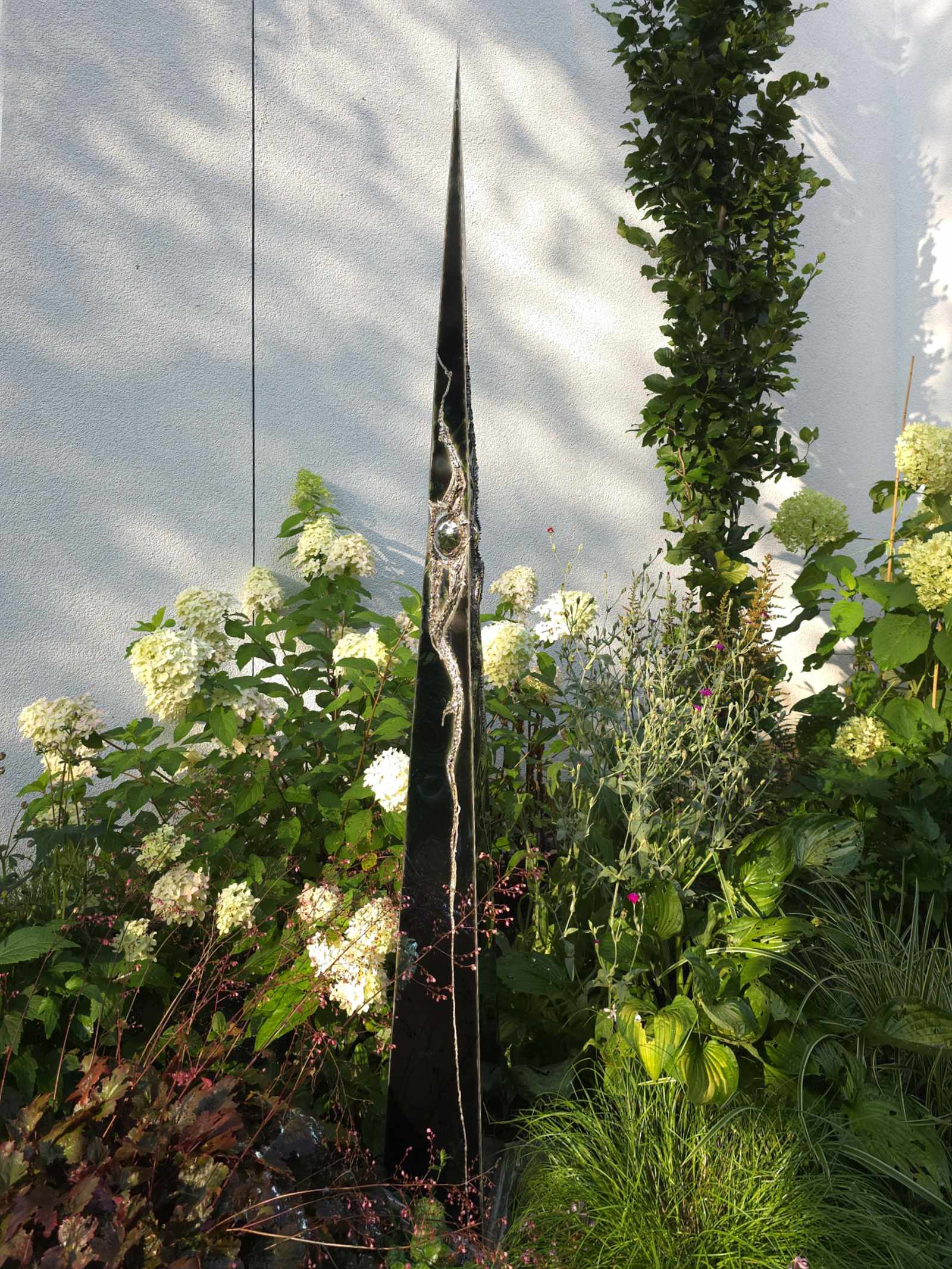Garden-Sculpture Unique Piece, Slender Pyramid of Metal