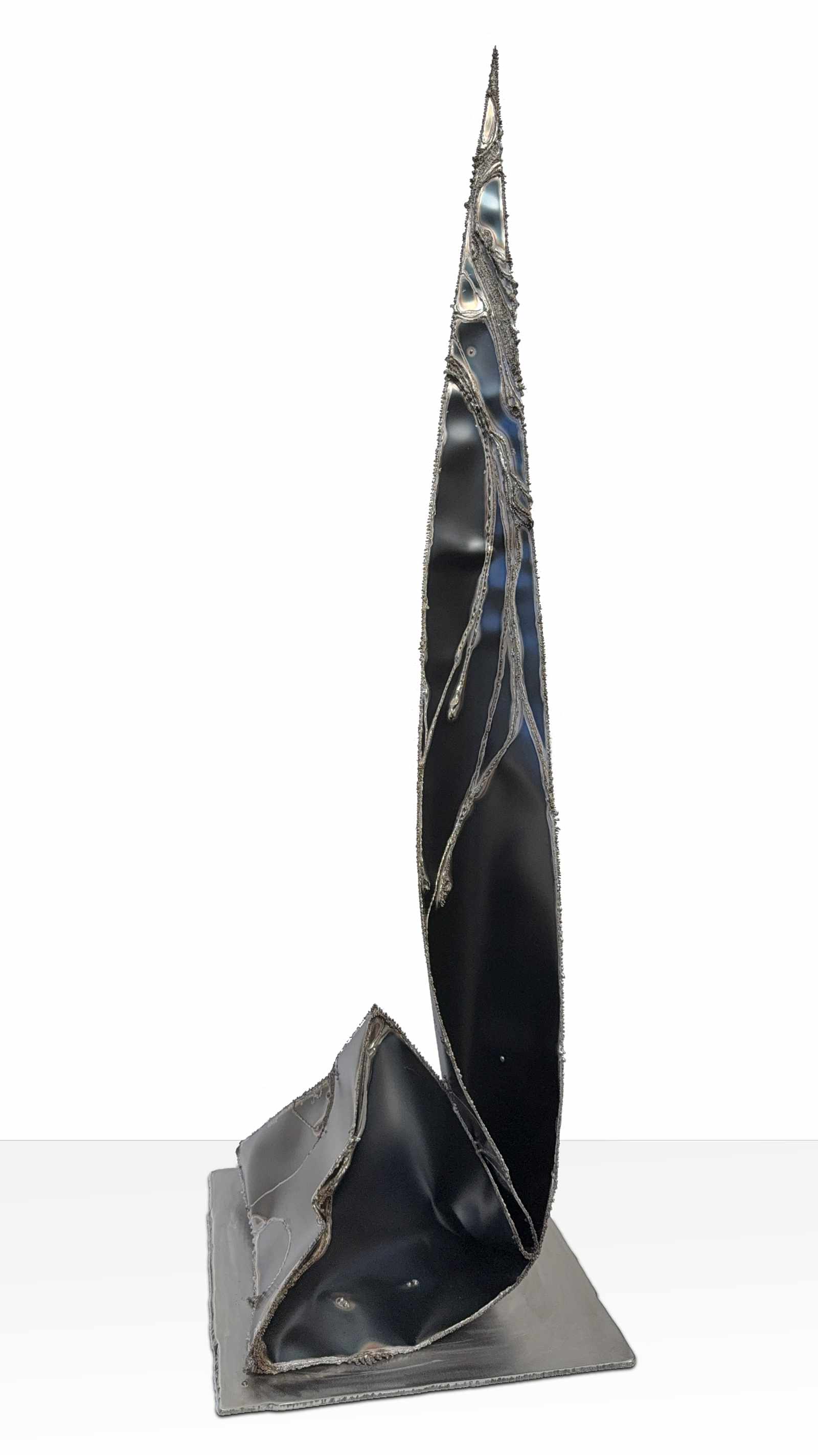 Garden-Sculpture, Imploded Pyramid of Stainless Steel